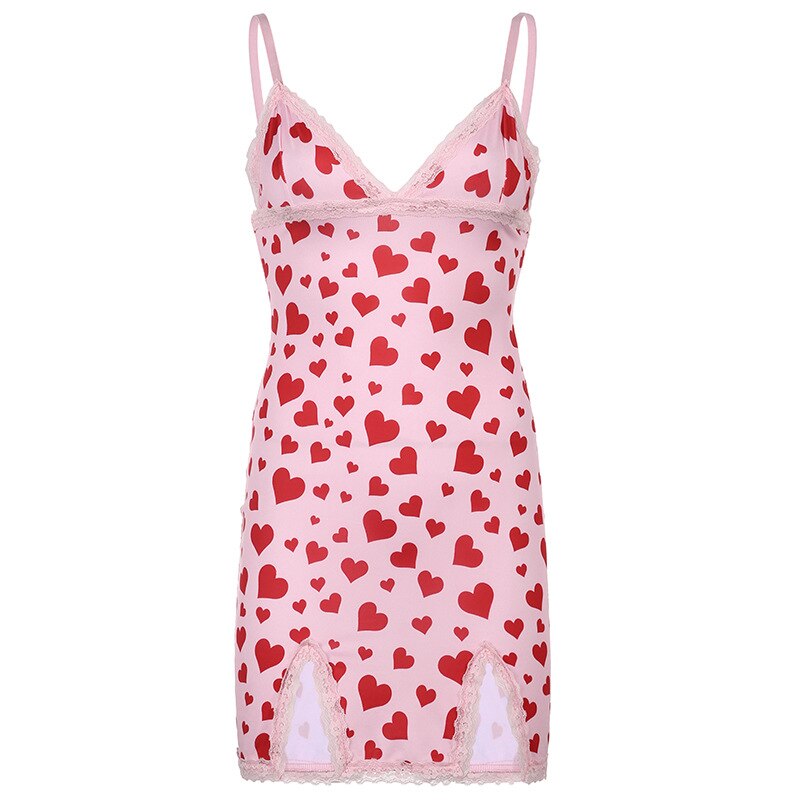 Y2K Valentines Hearts Mini Dress