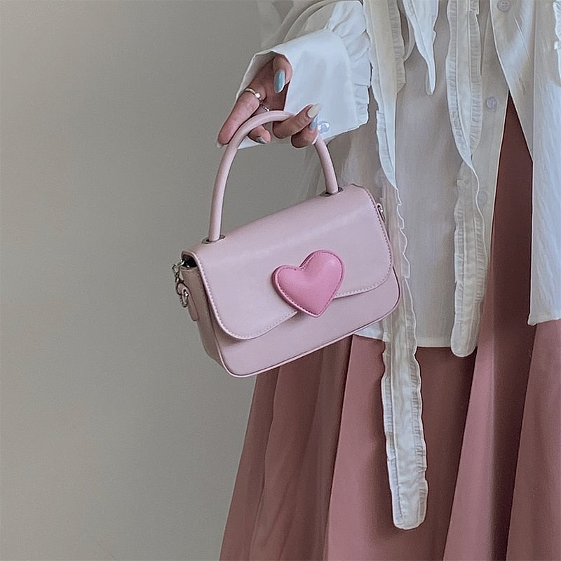 Dollette Kawaii Pink Heart Girly Handbag