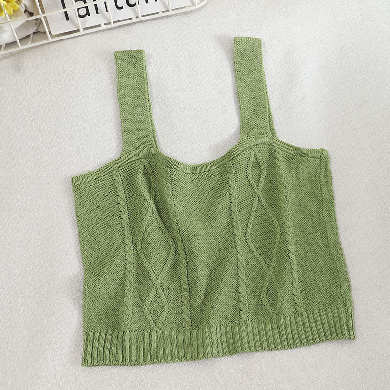 Y2K Aesthetic Soft Girl Knitted Crop Top