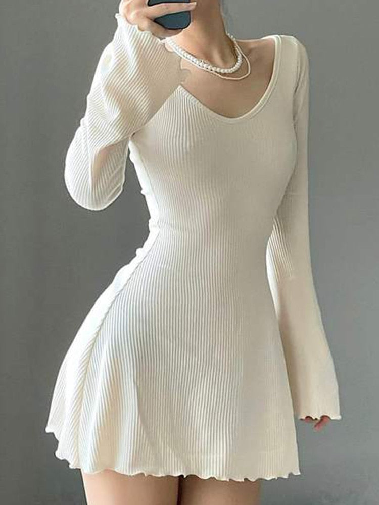 Soft Girl Elegant Flared A-line Dress