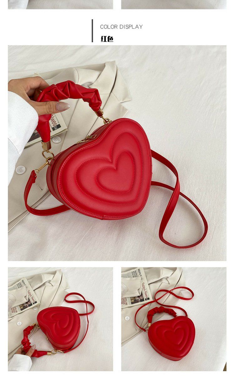 Lovecore Aesthetic Heart Shoulder Bag Red