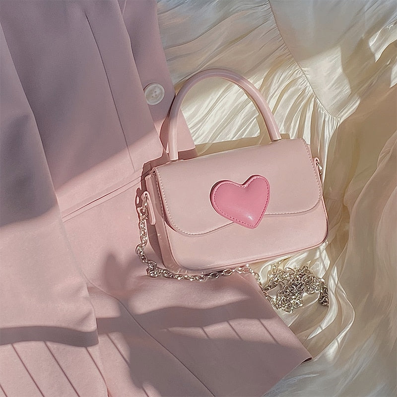 Dollette Kawaii Pink Heart Girly Handbag