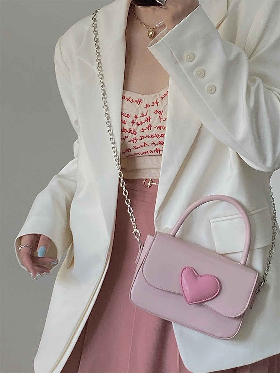 Dollette Kawaii Pink Heart Girly Handbag