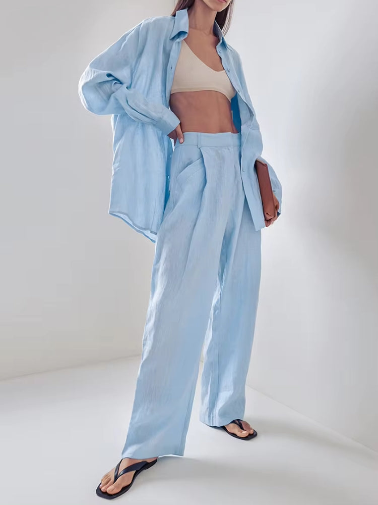 Shirt & Pants Blue Two Piece Coord Light Blue