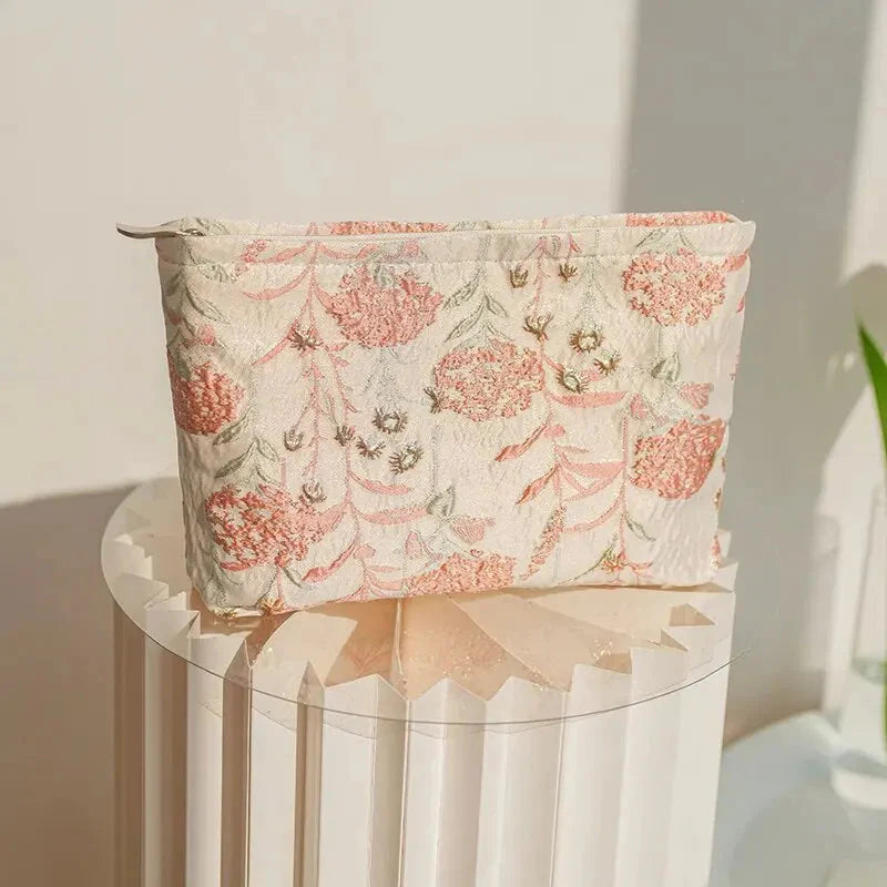 Soft Girl Floral Makeup Bag