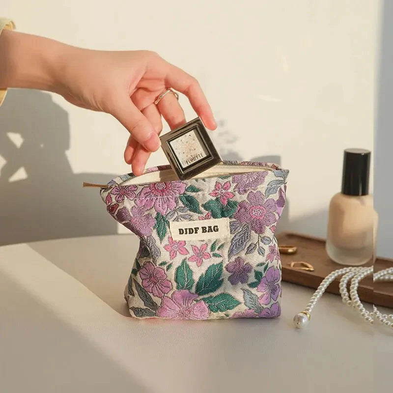 Soft Girl Floral Mini Makeup Bag