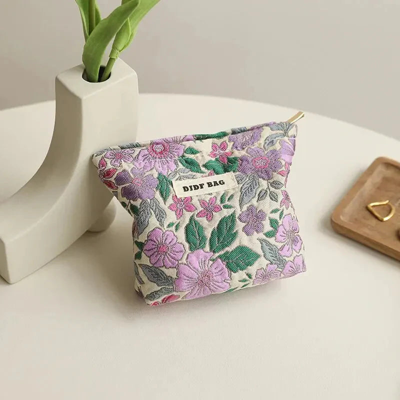 Soft Girl Floral Mini Makeup Bag