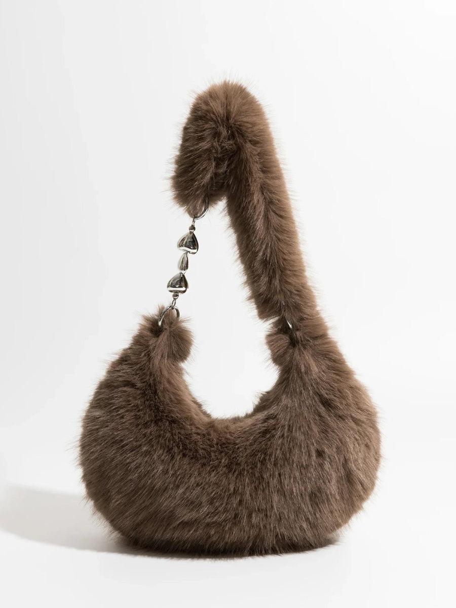 Soft Girl Fluffy Multifunctional Bag Brown