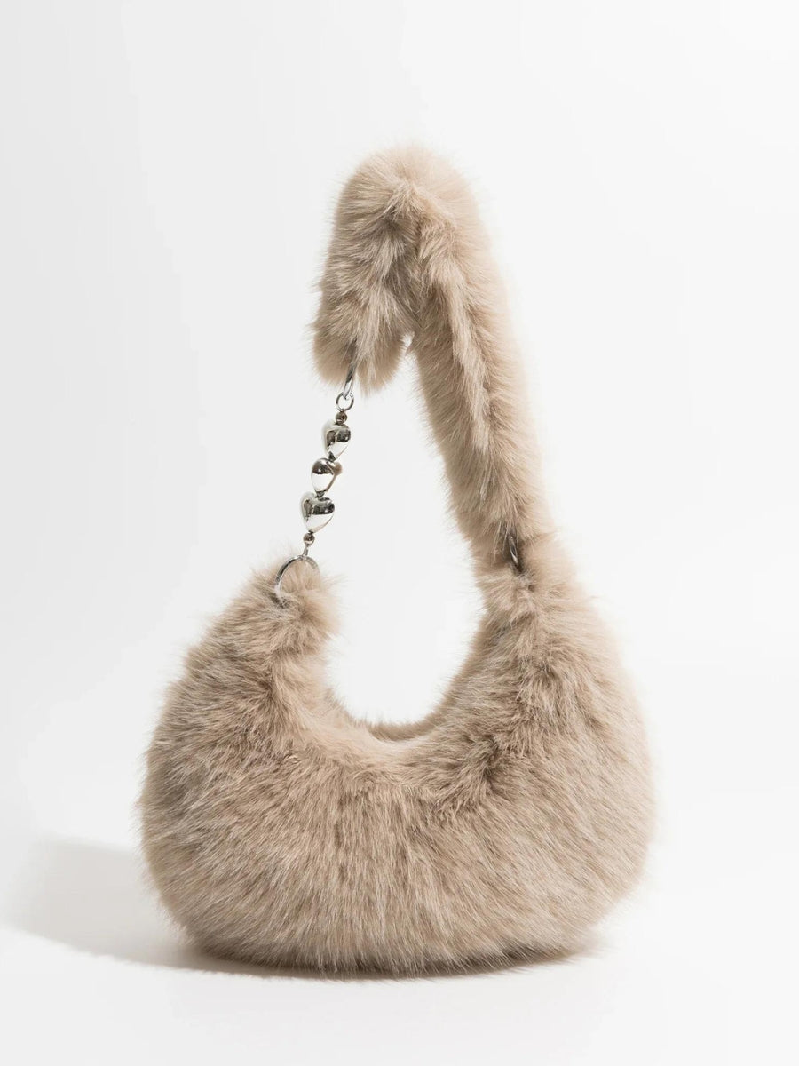 Soft Girl Fluffy Multifunctional Bag Light Brown