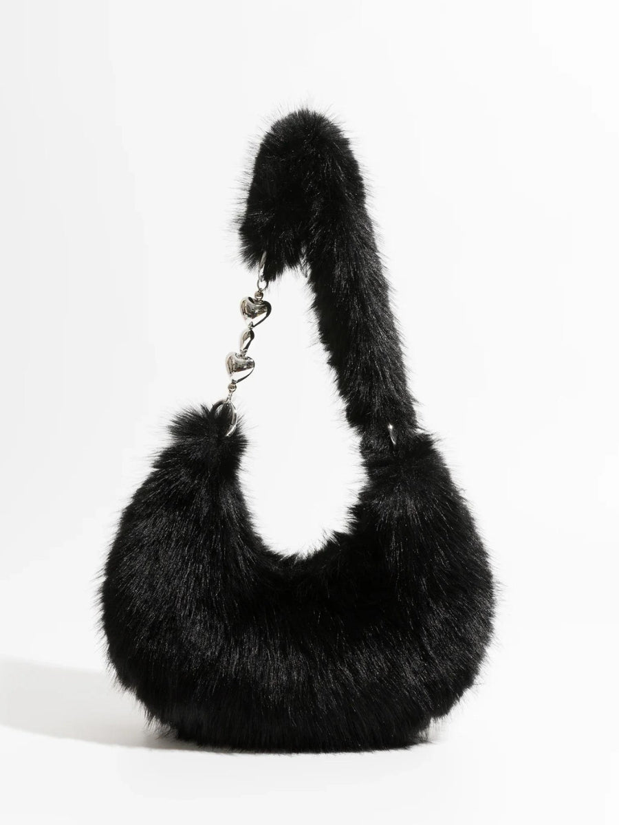 Soft Girl Fluffy Multifunctional Bag Black