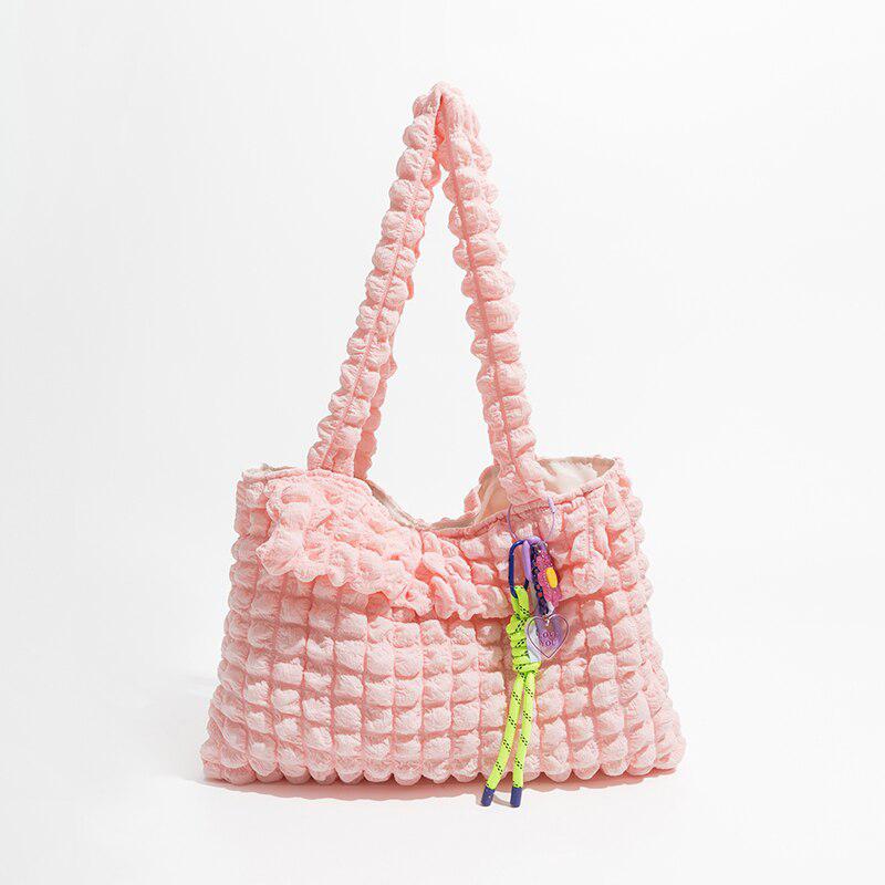 Soft Girl Popcorn Keychain Handbag Pink