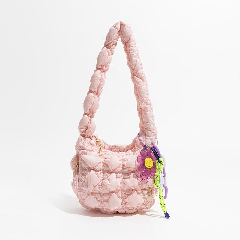 Soft Girl Quilted Handbag Pink