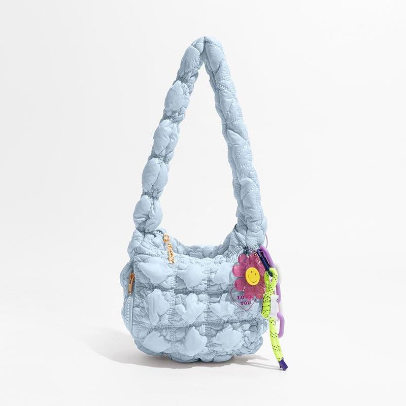 Soft Girl Quilted Handbag Blue