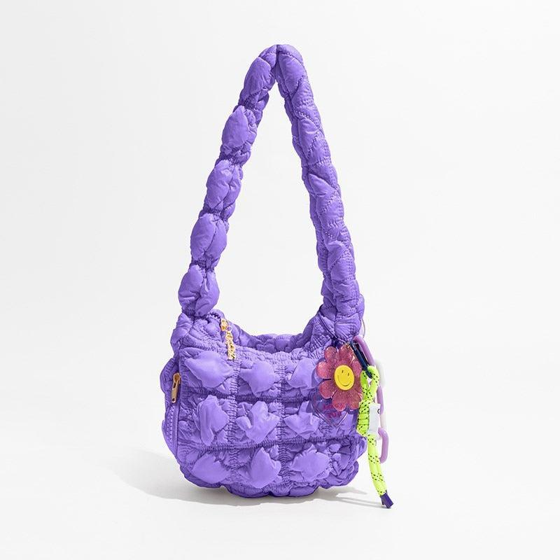 Soft Girl Quilted Handbag Purple