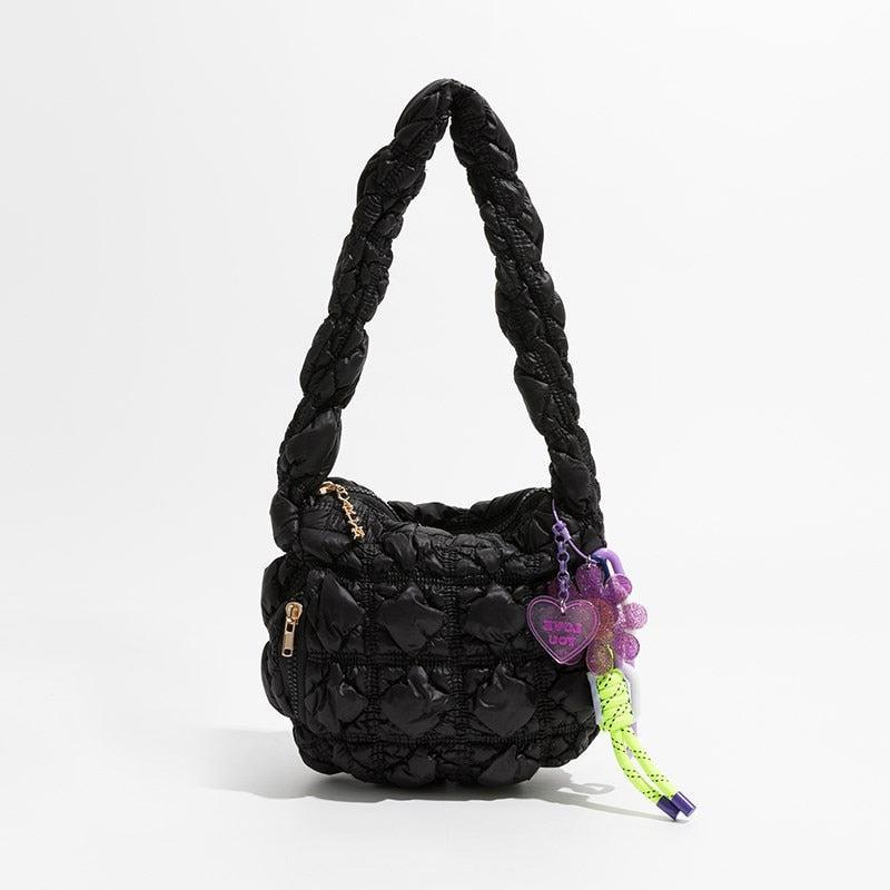 Soft Girl Quilted Handbag Black