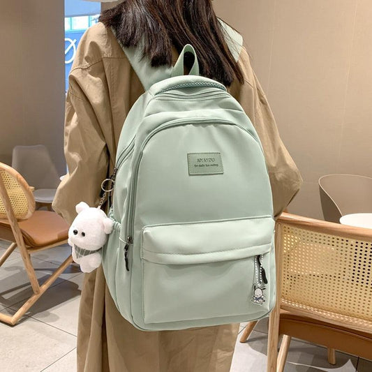 Soft Girl Waterproof School Backpack Pastel Green