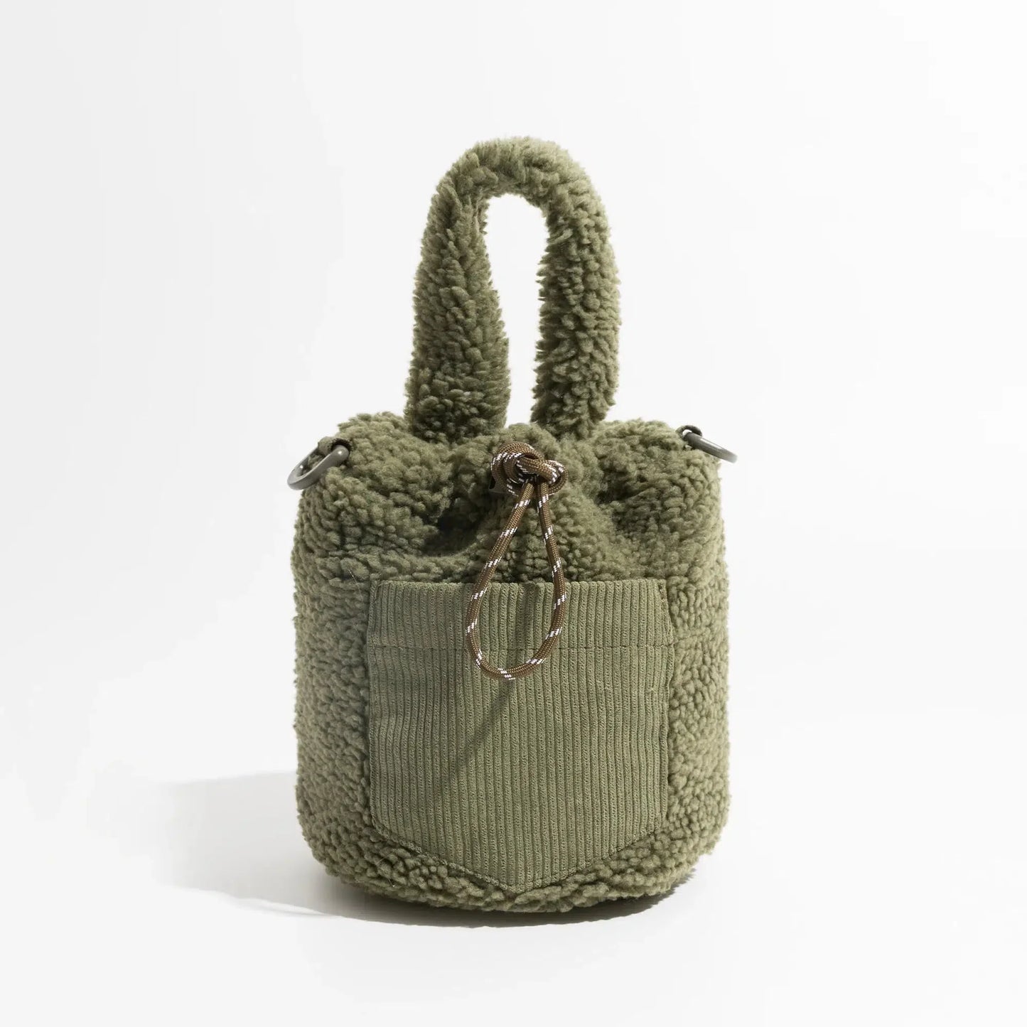 Teddy Pocket Bucket Bag Army Green