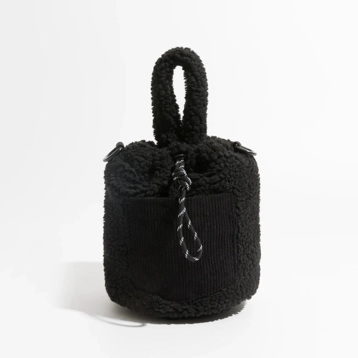 Teddy Pocket Bucket Bag Black