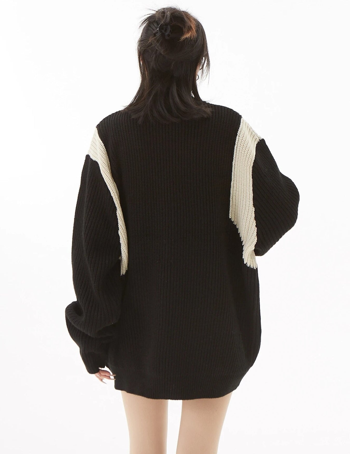 Turtleneck Zip-Up Loose Cardigan