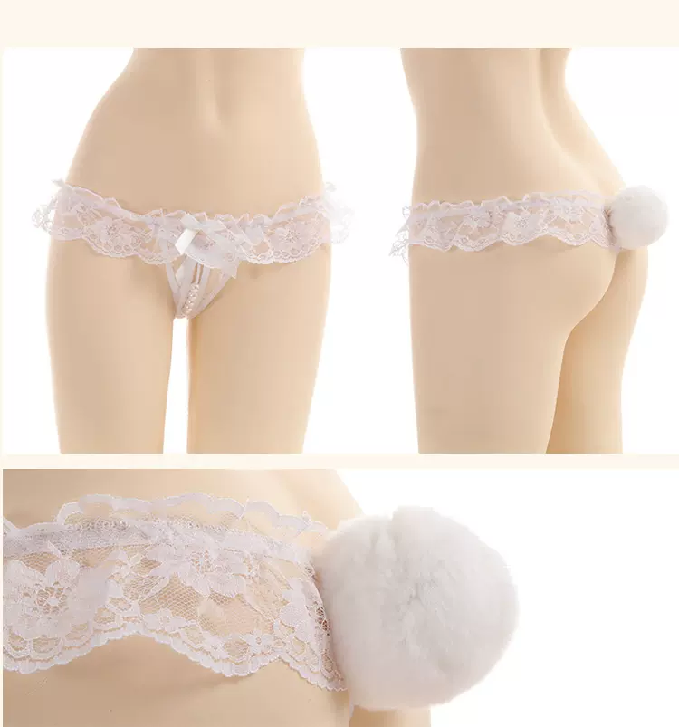 Knitted sweater dress one size white tail panties