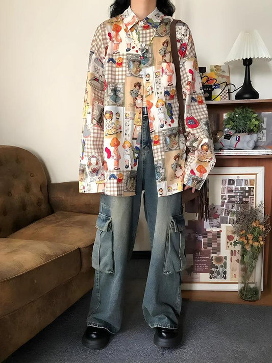 Vintage Cartoon Oversized Shirt Mix