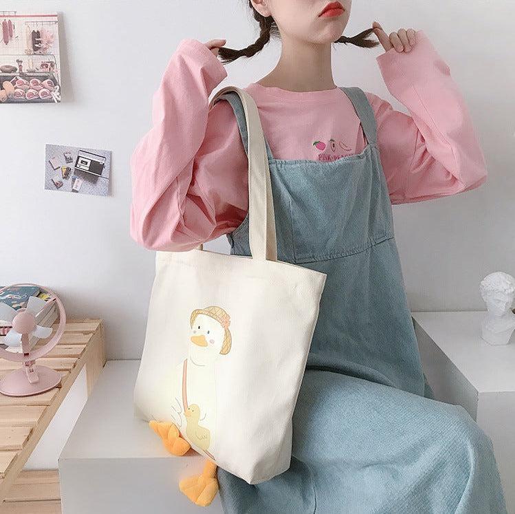 Weirdcore Duck Cloth Bag Beige 2