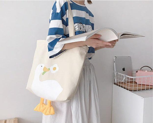 Weirdcore Duck Cloth Bag Beige 1