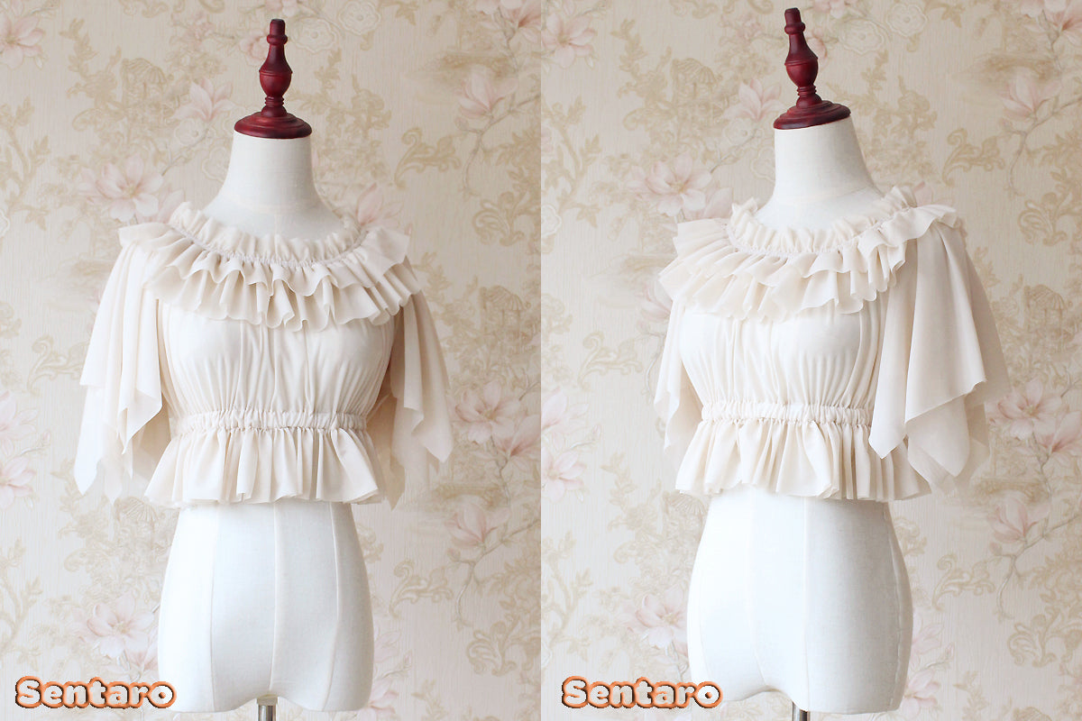 Summer Fly Sleeves Lolita Chiffon Blouse