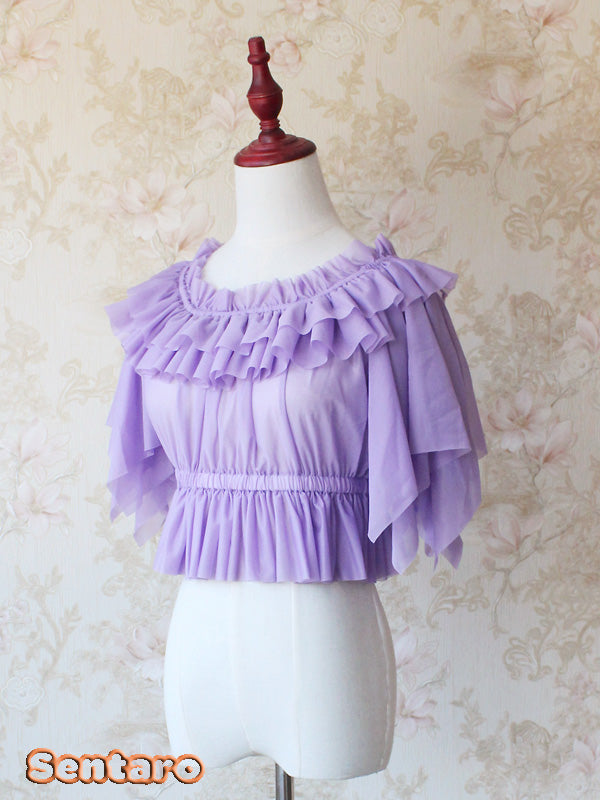 Summer Fly Sleeves Lolita Chiffon Blouse