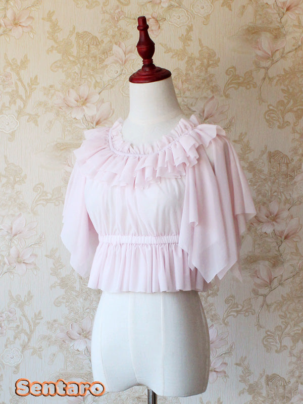 Summer Fly Sleeves Lolita Chiffon Blouse