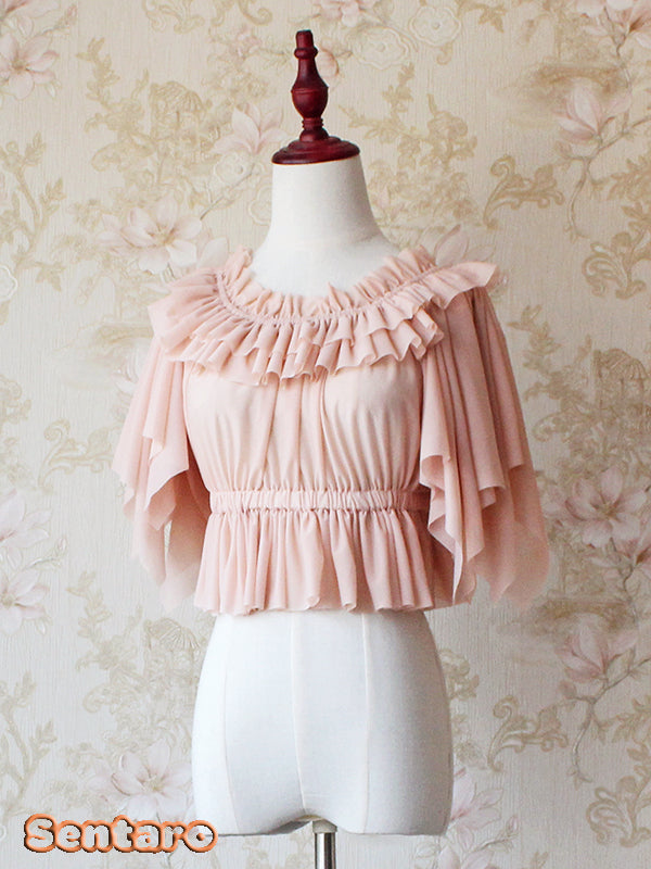 Summer Fly Sleeves Lolita Chiffon Blouse