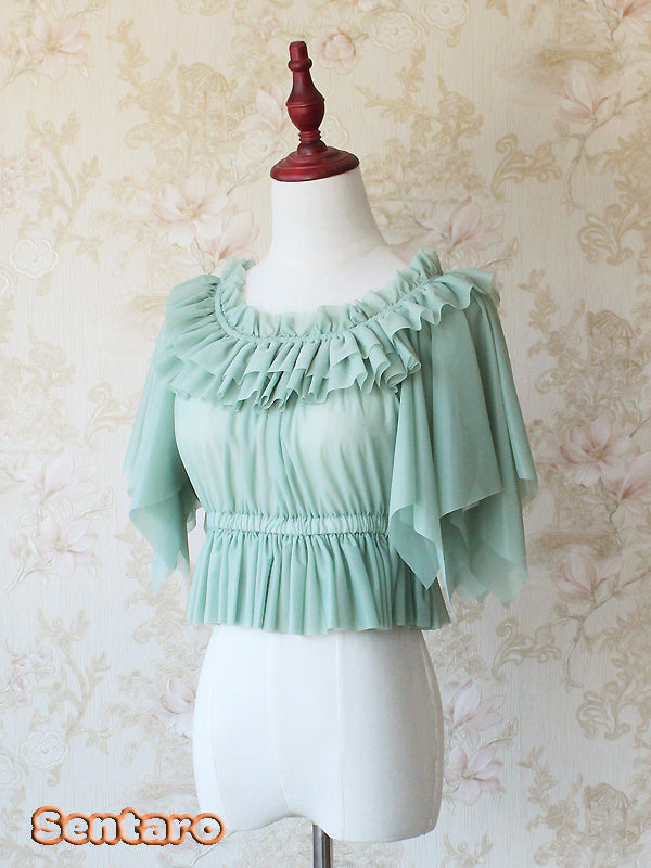 Summer Fly Sleeves Lolita Chiffon Blouse
