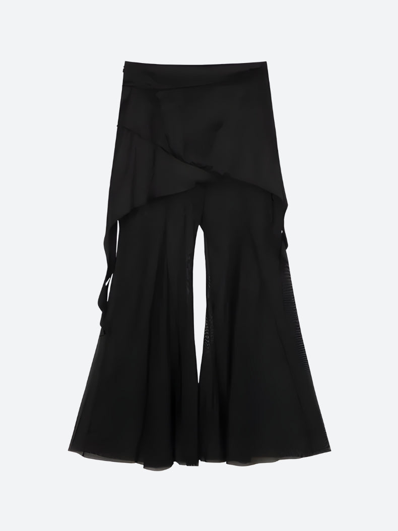 Y2K Asymmetric Top & Skirt Pants Two Piece Coord