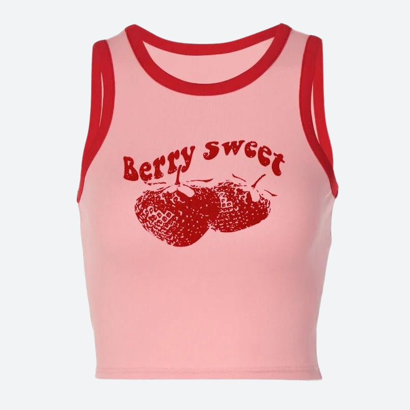 Y2K Berry Sweet Crop Top