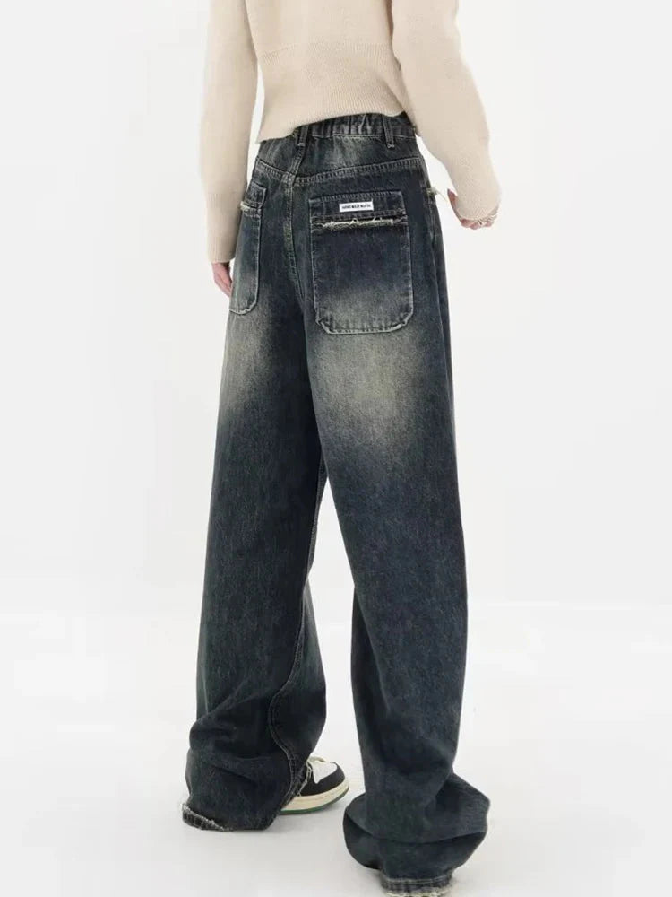 Y2K Distressed Pocket Barrel Jeans