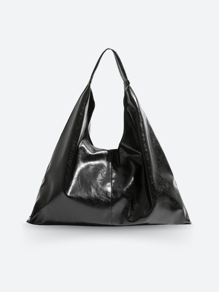 Y2K Faux Patent Leather Hobo Bag