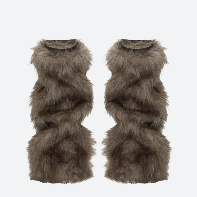 Y2K Grunge Faux Fur Leg Warmers