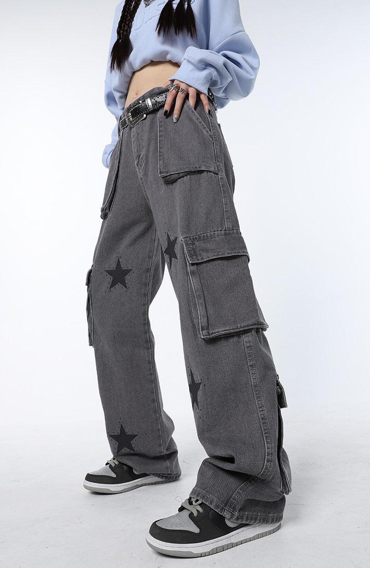 Y2K Star Printed Cargo Pants