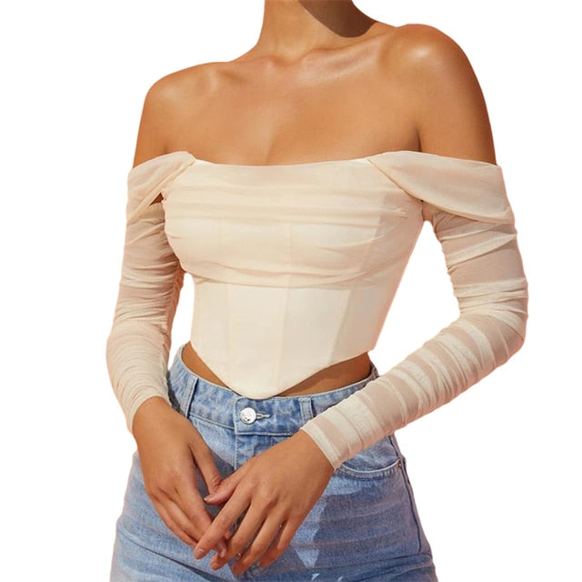 Soft Girl Favorite Mesh Bustier Top