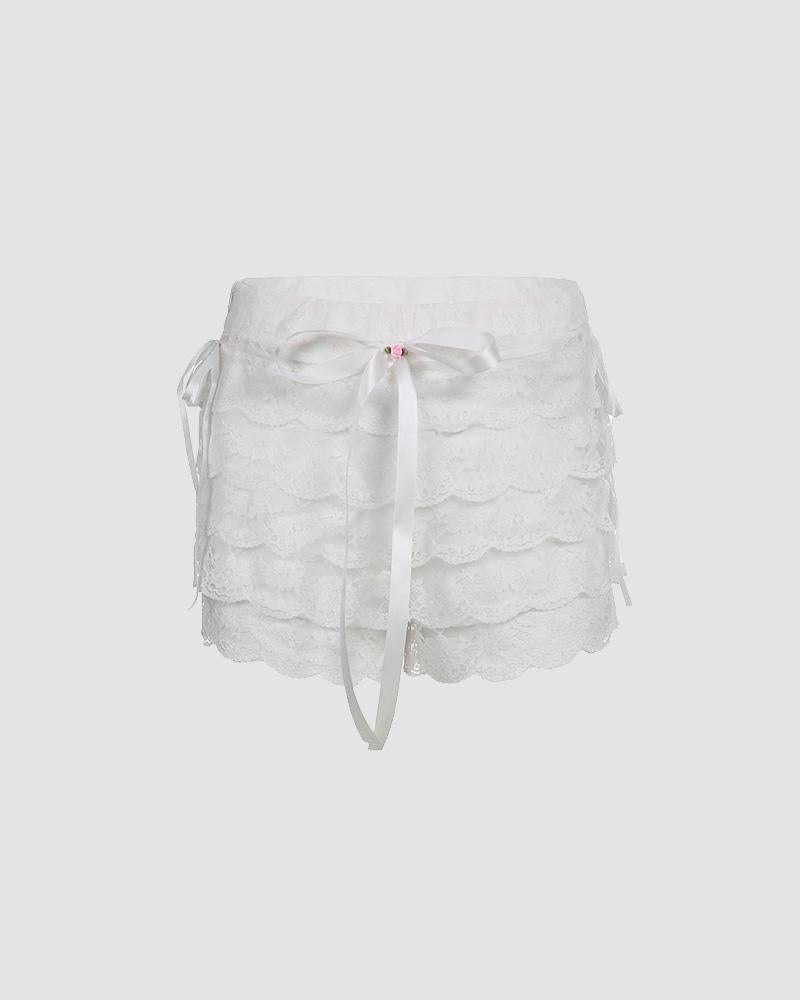 Mornbury Frilly Lace Shorts