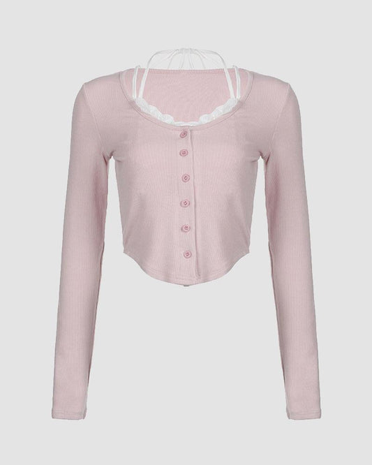 Unmaker Pink Long Sleeve Top Pink