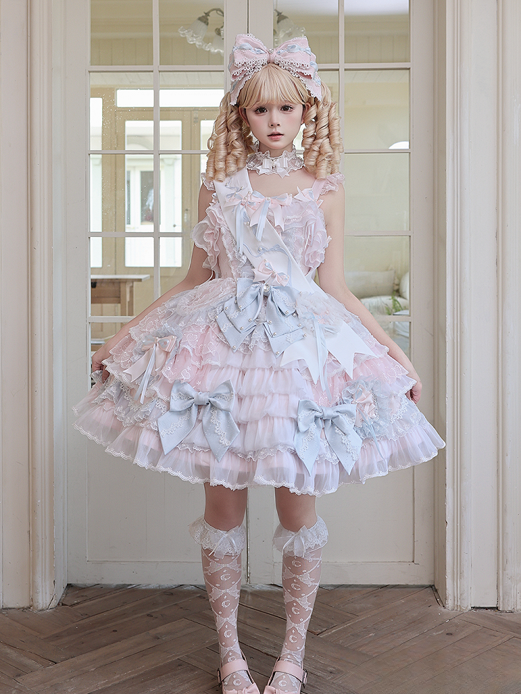 [Pre-order] Pink Blue Romantic Lace Lolita Princess Dress + Shirt + Set 1/2/3