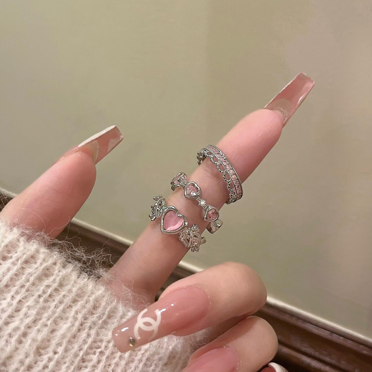 Adjustable Princess Heart Rings