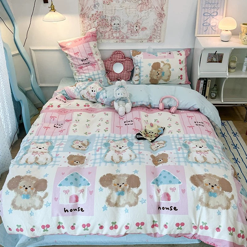 Kawaii Puppy Bedding Set