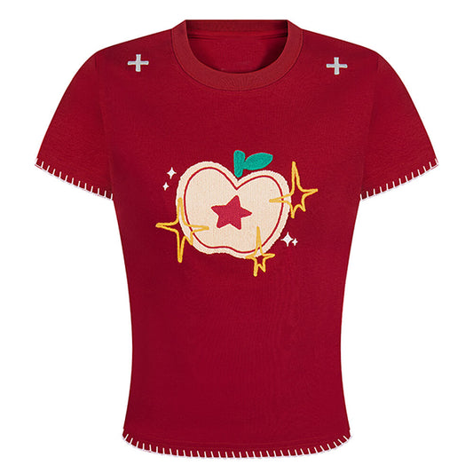 Apple Embroidered T-Shirt