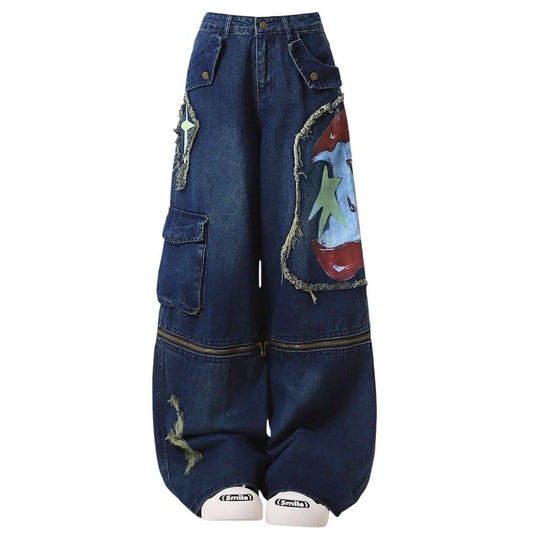 Apple Core Graffiti Cargo Jeans