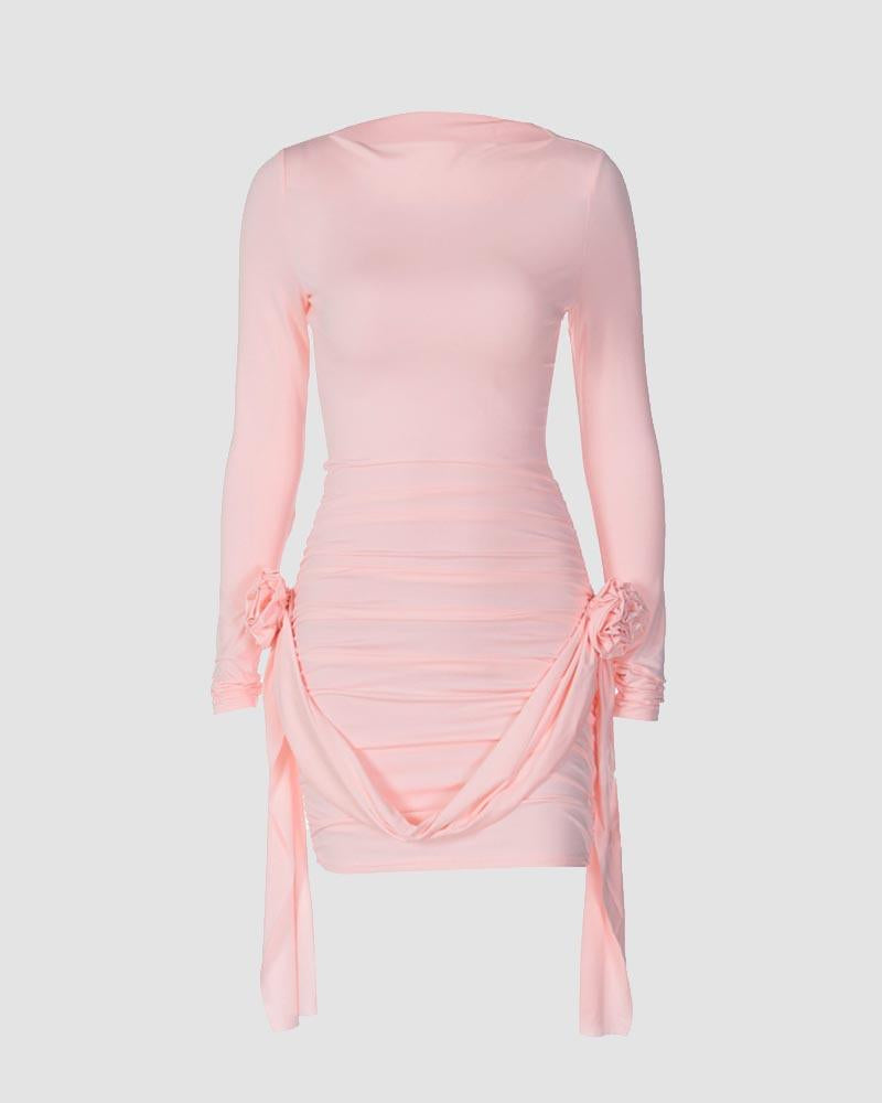 Corfu Rose Mini Coquette Dress Pink