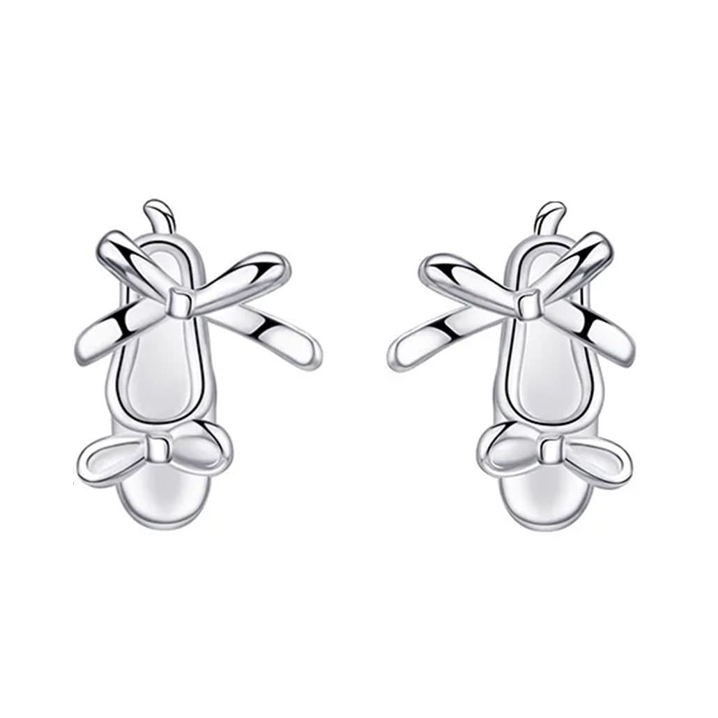 Balletcore Aesthetic Stud Earrings Standart Silver