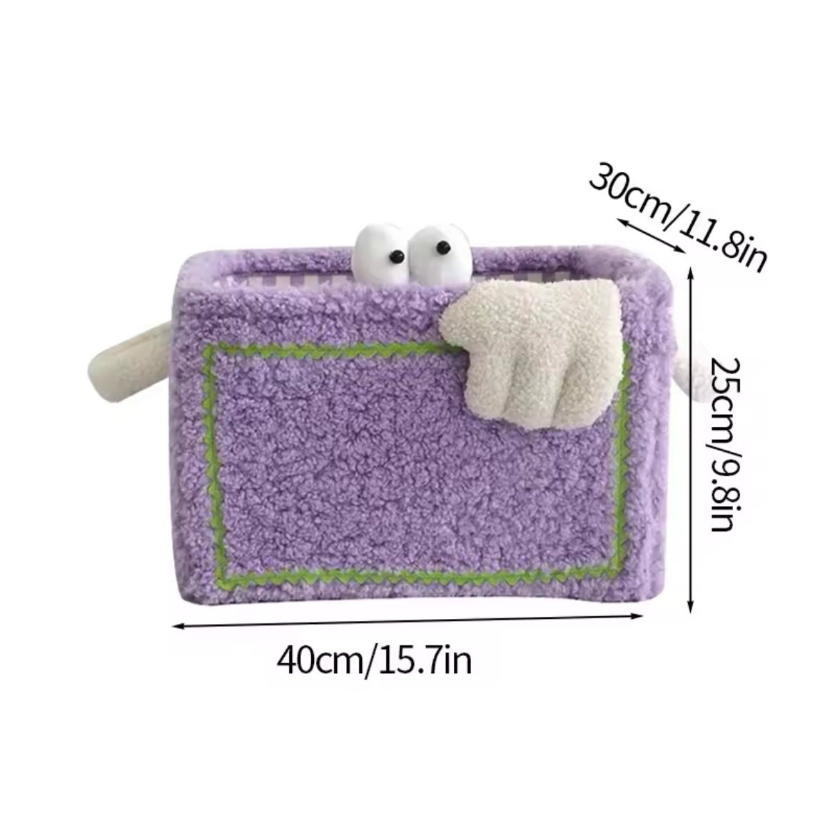 Cartoon Storage Basket Purple L 40 x 25 x 30 cm (15.7 x 9.8 x 11.8 in)