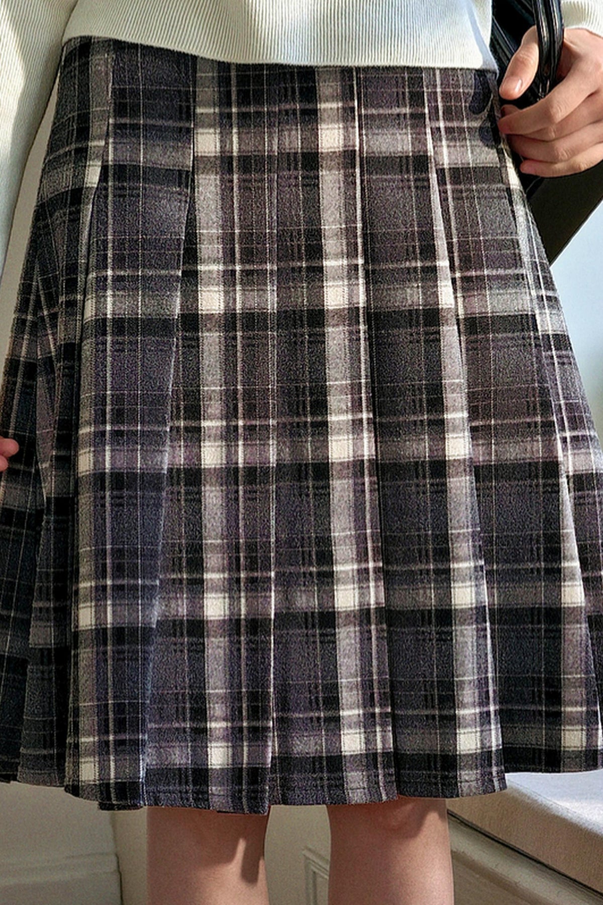 Plaid Pleated Skirt